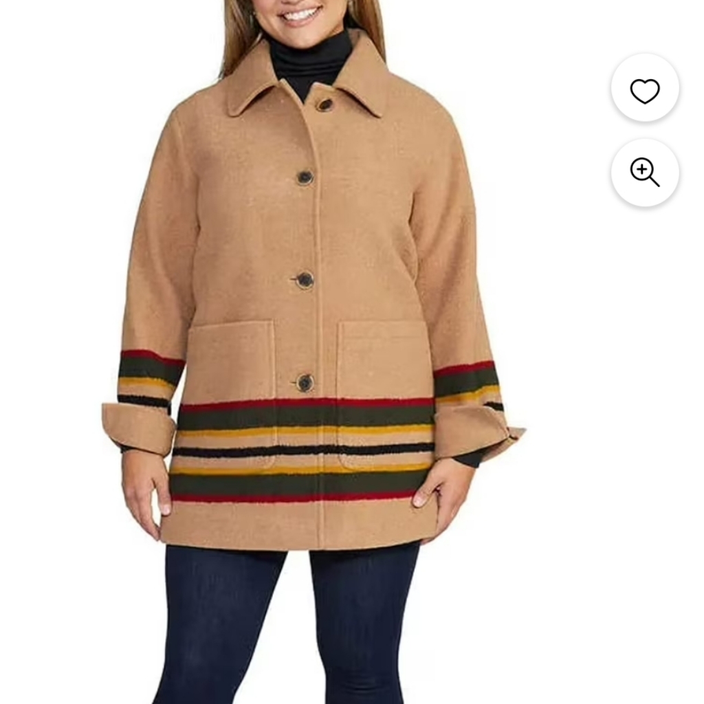 Pendleton Wool Topper Coat; Nwt Tan, Small